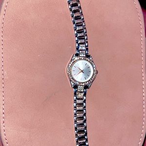 Rose gold and silver watch